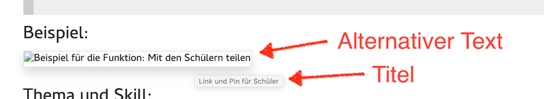 Beispiel für die Anzeige des Alternativen Textes